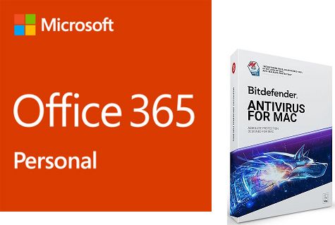 Microsoft Office 365 Personal wih Antivirus 1 Year Software Download - Mac