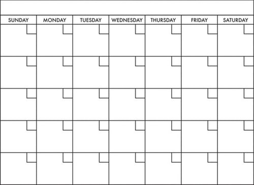 DRY ERASE CALENDAR DECAL