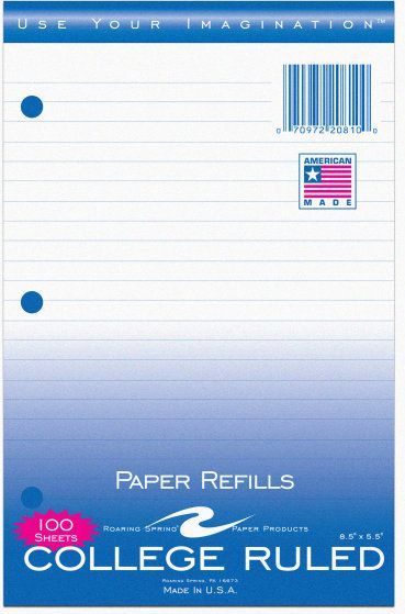 FILLER PAPER 100SH 8.5x5.5'